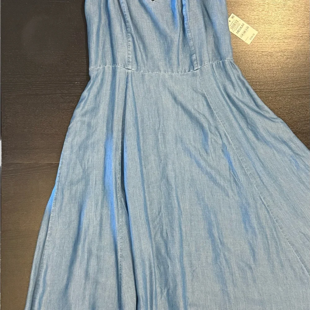 Blue Denim Sleeveless Dress - Picture 2 of 12
